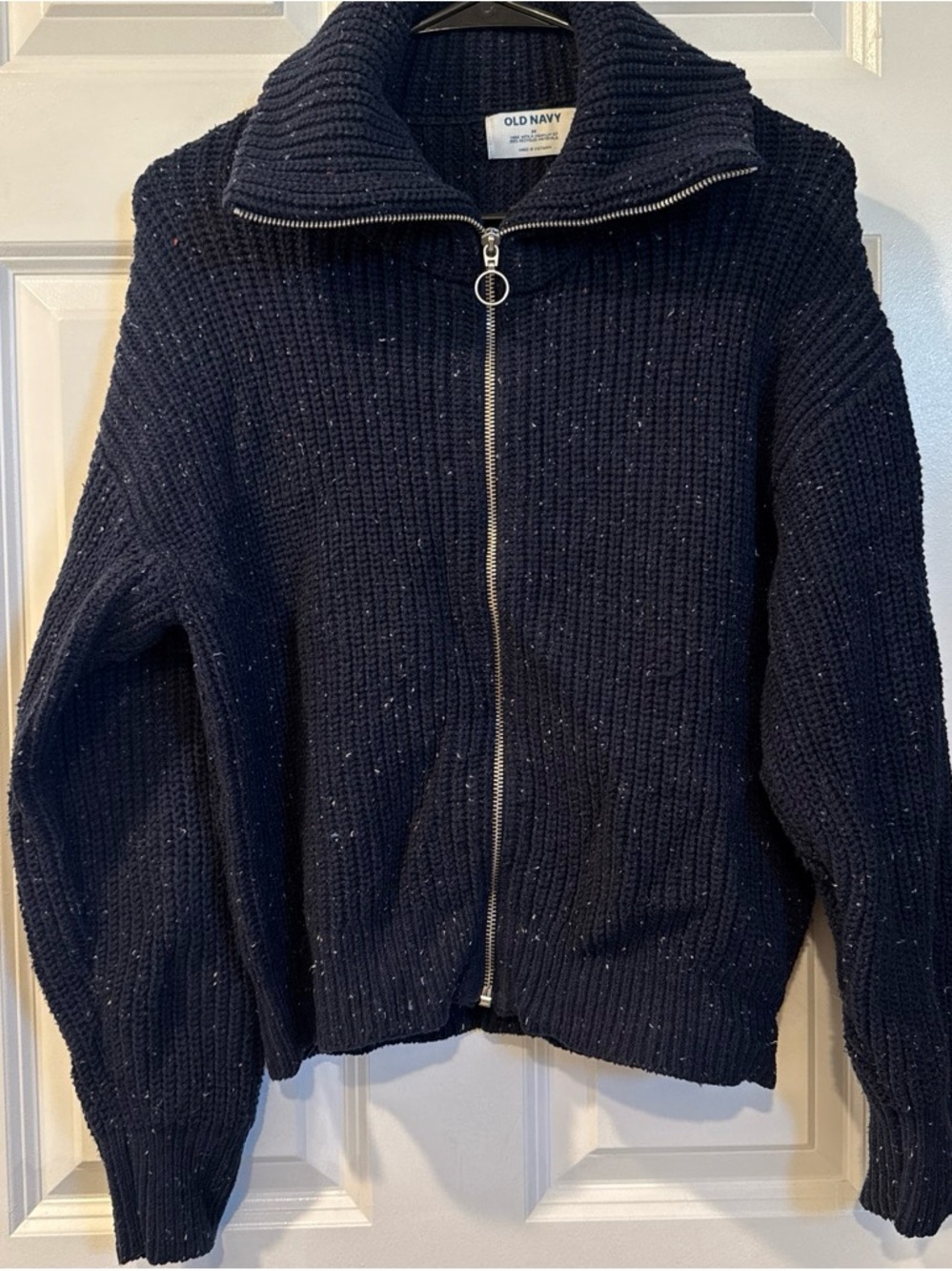 Old Navy Women's Navy Zip-Up Knit Jacket